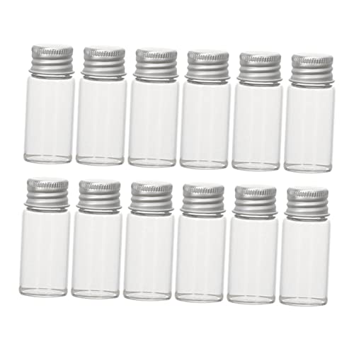 KICHOUSE 12 Pcs 10ml Glass Bottles Aluminum Cap for Reagent Sample Storage Leakproof Lab Chemical Containers