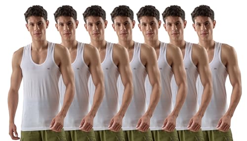 Image of LUX VENUS Vest for Men White | 100% Cotton | Pack of 7