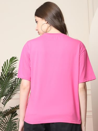 Image of Style Go Pure Cotton Oversized Baggy Fit Drop Shoulder Aesthetic & Cool Graphic Printed Half Sleeve Tshirt for Women || Trendy Tees || Casual Loose Korean T-Shirt (Pack 2)