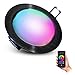 Produktbild SSC-LUXon RX-3 LED Einbauleuchte schwarz rund flach - inkl. GX53 smart LED 6W RGB CCT - Deckeneinbauspot kompatibel mit Alexa, Siri & Google