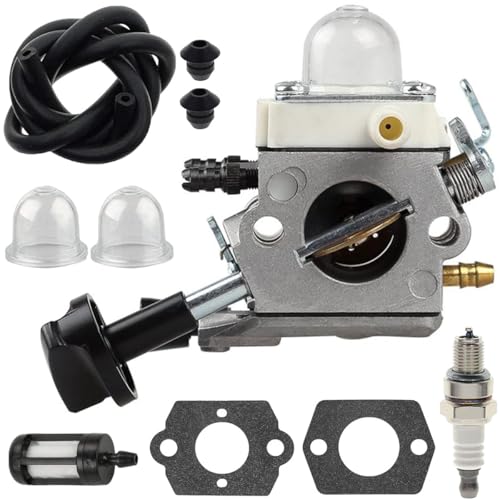ZAMDOE Zestaw gaźnika do wentylatora Stihl SH56 SH56C SH86 SH86C BG86 BG86CE BG86Z BG86CEZ Wentylator, zastępuje # C1M-S261B 42411200616 4241 120 0616, z przewodem paliwowym do Świeca zapłonowa
