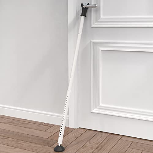Door Security Bar & Sliding Door Lock, Frosted White