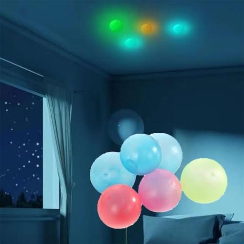 Glows in The Dark Sticky Balls, Bounce Back to You, Glow in The Dark Sticky Balls That Stick to The Ceiling, Sticky Glows Stress Balls Fidget Toys, Stress Balls for Kids and Adults (4Pcs)