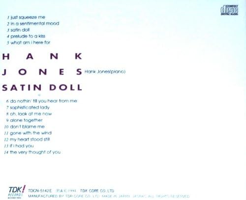 HANK JONES - Satin Doll (Dedicated to Duke Ellington) - CD