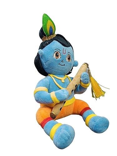 Image of RVA Soft Toy Krishna with Bansuri Comfortable and Cute Softies Adorable Companions Giftfor Girl Kids Babies at Couple Birthdays, Anniversary, Girlfriend, Sister, Wife (Size 26 cm)