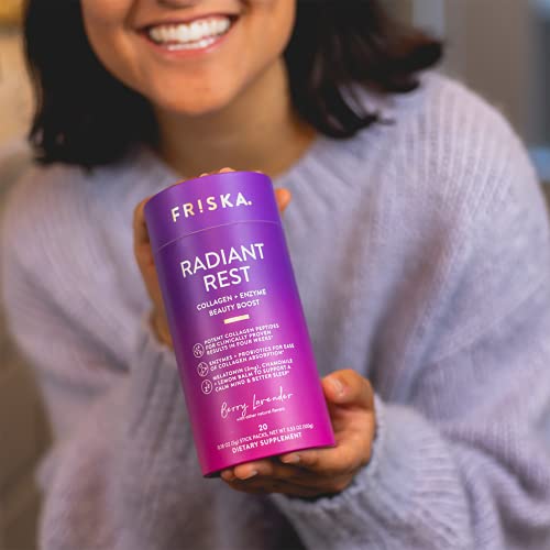 Friska Radiant Rest Collagen Peptides, Melatonin, Probiotics And Digestive Enzymes Powder Supplement For Women | Sleep Aid And Beauty Boost | 20 Stick Packs #TOP7