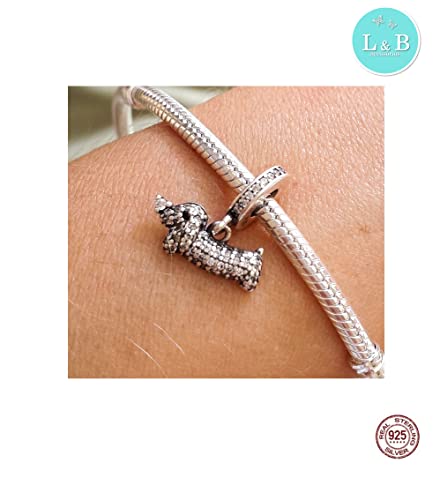 Berloque CÃOZINHO SALSICHA em Prata 925