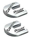 2 Pack Compatible with Cummin Engines Power Automotive Badge Emblem Decals (Silver Black)