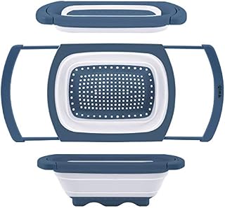 Qimh Colander Collapsible | Over The Sink Silicone Kitchen Strainers and Colanders