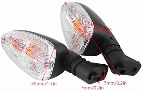 Miniatura 5 de Terisass Luces de giro 1 par motocicleta indicadores lente 12V plástico dirección indicador lámpara con para F650GS 2008-2009 F800GS F800R 2007-2008