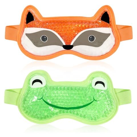 CONBELLA 2PCS Adorable Cooling Eye Mask Gel Eye Mask, Reusable Hot Cold Therapy Cold Eye mask for Post Surgery, Puffiness, Dark Circles, Eye Bags, Dry Eyes Cover