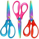 CHNZAO Left Handed Scissors Kids,5" Safety Blunt Craft School Age 4+,3 Pack