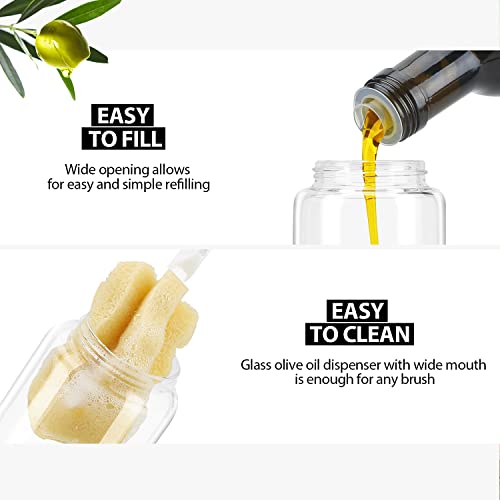 image for Aelga Olive Oil Dispenser - 14 OZ Glass Oil and Vinegar Dispenser Set 