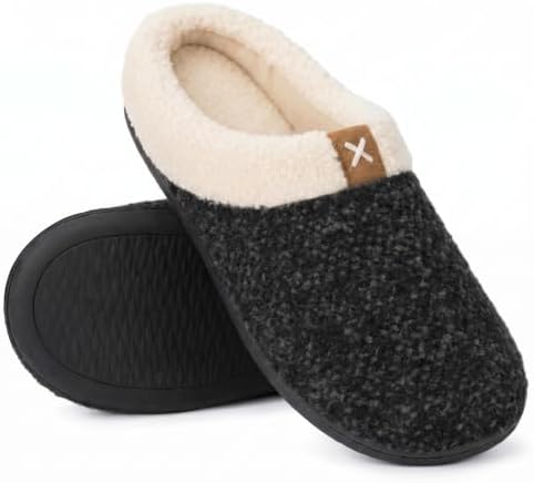 ULTRAIDEAS Men's Bedroom Slip On House Slipper with Memory Foam, Indoor Home Shoe Slipper with Non Slip Rubber Sole for Outdoor, Gift for Men