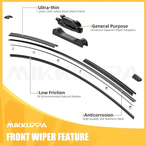 MIKKUPPA 20"+20"+12" Windshield Wiper Blades Replacement for 2008-2012 Ford Escape, Pinch Tab Front & Rear All Season Wiper Blades Set(Pack of 3) by MIKKUPPA - Image 3
