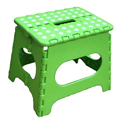 Jeronic 11 Inches Folding Stool for Adults and Kids, Green Kitchen Stools, Garden
