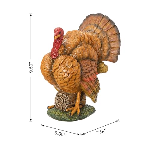 Glitzhome 2006000089-2 Fall Decor Thanksgiving Decorations Resin Turkey Collectibles Figurines Tabletop Decor Holiday Seasonal Desktop Ornaments Party Supplies thumb #6