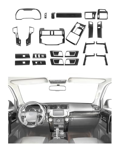 Hoolcar for 4Runner 2010-2019 Carbon Fiber Interior Panel Cover Trim Kit, Center Console Gear Shift Dashboard Panel Cover Trim for Toyota 4runner Interior Accessories, 28pcs