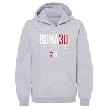 500 LEVEL NBA Adem Bona Philadelphia 76ers Elite Men's Hoodie (Gray, XL)