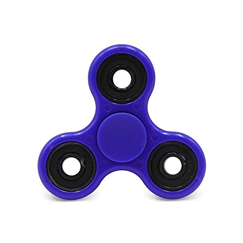 T-Tek Fidget Spinner Stress Reducer Relieves ADHD Anxiety and Boredom Ceramic Cube Bearing Time Killer Helps Focus (Blue Black)
