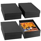 AOBOPLE 4 Pack Photo Storage Box,9.45" x 12.6" x 3.23" Archival Storage Box with Lids,Keepsake Box Perfect to Store Your Photo,Pictures,9x12 Documents, Keepsakes and Jewelry Home and Office Organizer