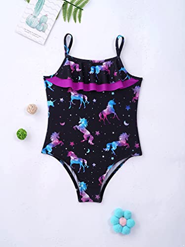 Kids Girls One Piece Swimsuit Mermaid Beach Swimwear Ruffle Bathing Suit UPF 50+3