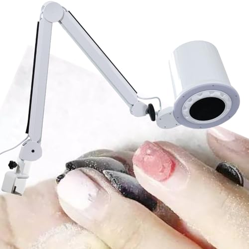 Nail Shops Nail Dust Remover, Profesjonalny pochłaniacz pyłu do paznokci, Odkurzacz do paznokci, Z wbudowaną ściemnianą diodą LED/Wymienny filtr/Uniwersalny uchwyt stołowy
