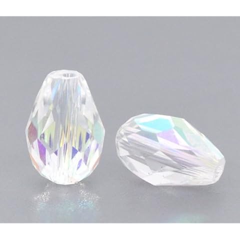 20 Clear AB Teardrop Faceted Crystal Glass Beads 11mm x 8mm J10449XD Cover