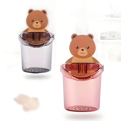 Image of Boniry Plastic Toothbrush Holders for Bathroom - Durable and Sturdy Brush Holder, Multipurpose Brush Holder for Bathroom Wall - Perfect for Home Use 3 Pcs (Multicolor)