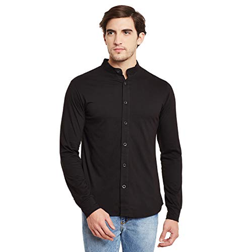 Image of GRITSTONES Men's Plain Regular Fit Casual Shirt (GSFSSHRT1472MRNBLK Maroon, Black Large)