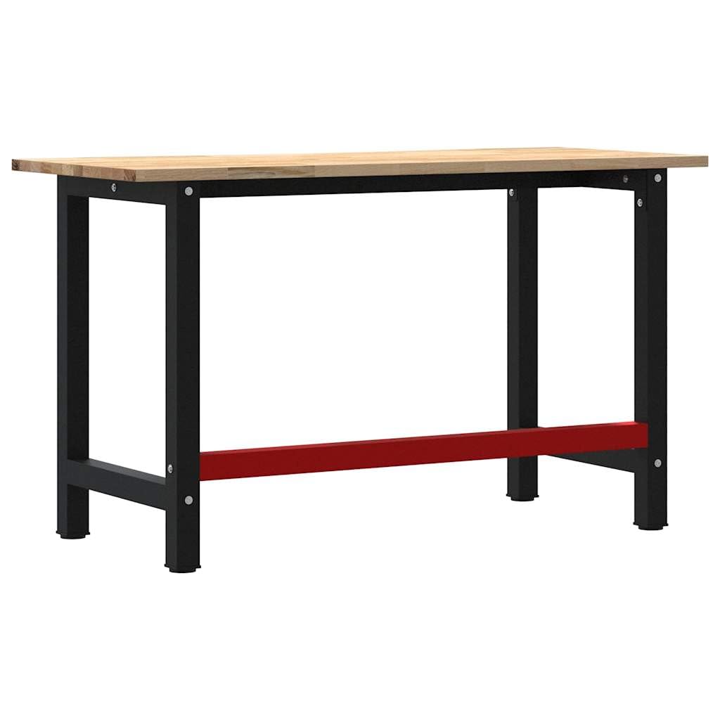 vidaXL Banco de Trabajo Madera Maciza de Roble 140x60x81,5 cm, Mesa de Trabajo, estación de Trabajo, Banco de Trabajo de Metal