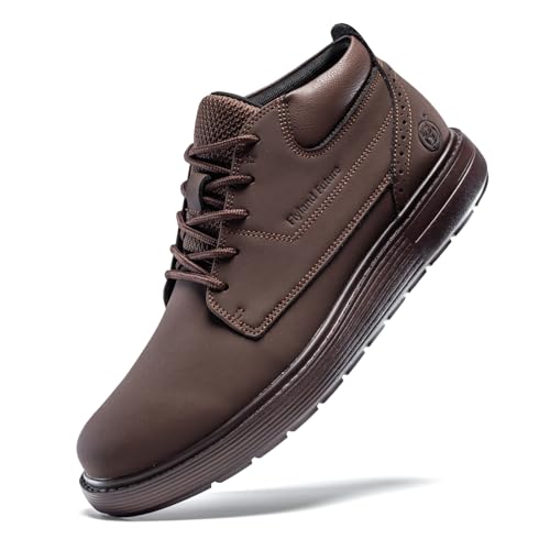 Men's Chukka Boots Casual Fashion Sneakers Lace Up Leather Ankle Boots Slip On Lightweight Walking Driving Shoes