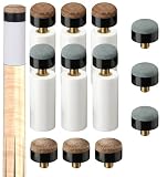 Thrymme 12 Sets Que Tips, White & Blue Pool Cue Tips Ferrules 12mm/13mm