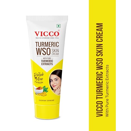 Image of Vicco Turmeric WSO Cream | Ayurvedic skin repair cream | Daily skincare for glowing skin I Fights Pimple & Acne | 15gm | Pack of 2