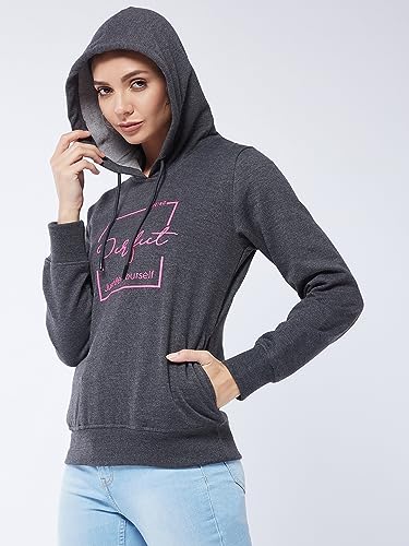 Image of Modeve Women Printed Hooded Sweatshirt for Winter