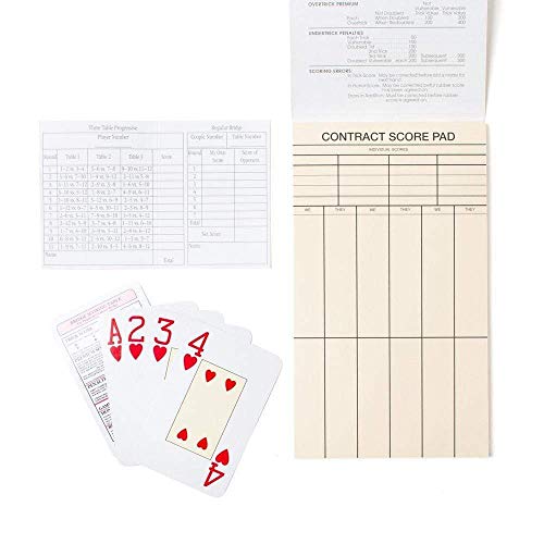 Caspari Shells Large Type Bridge Gift Set - 2 Playing Card Decks & 2 Score Pads #TOP2