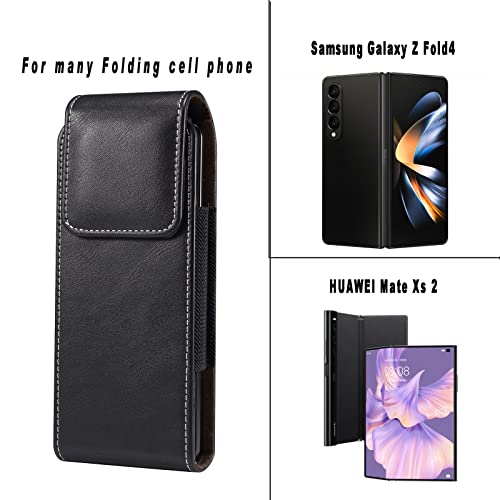 Phone Holster For Samsung Galaxy Z Fold 4 5G / Galaxy Z Fold 3 5G / Galaxy Z Fold 2 5G/ Z Fold/Huawei Mate X2/ Mate Xs 2 Cell Phone Holsters Pouch Holder Carrying Case With Belt Loop Clip (Black #B) #TOP1