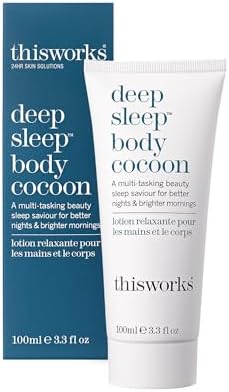 This Works Deep Sleep Body Cocoon, 100 ml - Body Lotion with Soothing Shea Butter to Support Dry Skin - Nourishing Body Moisturiser Infused with Lavender and Camomile Essential Oils for Restful Sleep