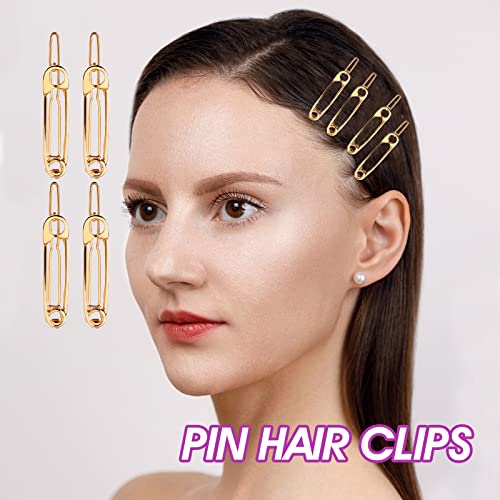 12Pcs Goth Snap Clip Silver Hair Clips For Women Girls Alloy Pin Shape Hairpin Metal Vintage Charms Hip Hop Jewelry Hair Accessories 90S Style Aesthetic Gifts For Women Girls #TOP4