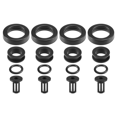 Partuto Fuel Injector Seal O Ring - Car O-Ring Rebuild Repair Kit - for Honda Prelude 1997-2001 NBR Rubber Black - 4 Sets