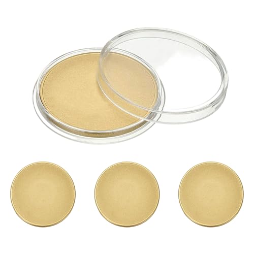 PATIKIL 40mm Leere Münzen Zum Gravieren 4 Stück Messing Münzrohlinge Laser Gravurrohlinge Individuelle Challenge Coins Metallscheibenanhänger Runde Stempelplatte Glitzer Matt Goldton