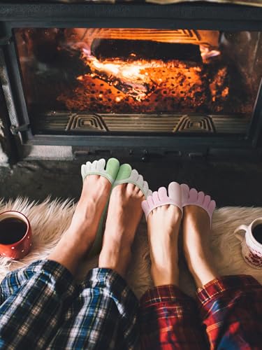 Image of Bencailor 6 /15 Women Cotton Five Toe Socks No Show Ankle Socks with Toes Separated for Athletic Walking Yoga