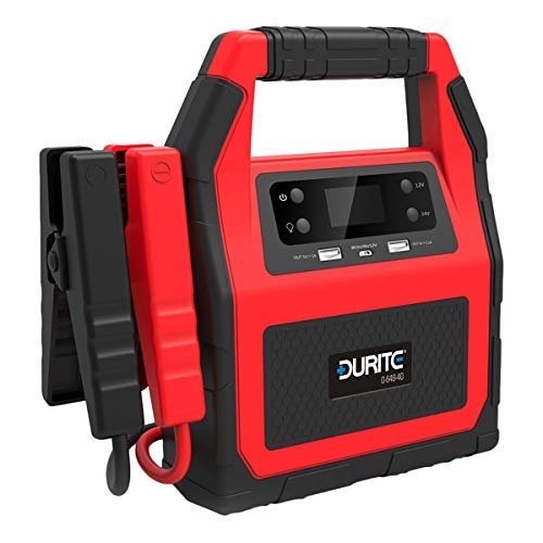 Durite 12/24V Heavy-duty booster Jump Starter pack with 42,000mAh battery. 2x USB Charging Ports - 12v Aux Port - 3W LED FLASH LIGHT - (230V UK charger)