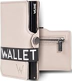 portafogli donna piccoli gucci PORTACARTE DONNA SLIM ALL IN ONE - Wallet donna by WLine con case in alluminio per 6 tessere, 2 tasche interne in pelle vegan, un ferma banconote in ABS ultraresistente e una zip portamonete