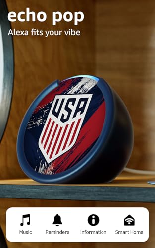 Image of Amazon Echo Pop (newest model) | Officially Licensed U.S. Soccer Limited-Edition (Blue)