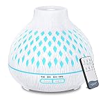 SPLITSKY 400ML Essential Oil Diffuser, Large Room Cold Fog Air Scent Diffuser, Home Electric Aromatherapy Machine with Remote Control, 10 Hours of Quiet Operation, 7 LED Lights, Timer