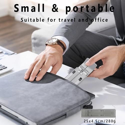 AiTodos® Laptop Ständer, Aluminiumlegierung, Laptop Ständer 6 Gänge Anpassen, Leicht, rutschfest, Faltbarer Tragbarer, Laptopständer - Einfache Wärmeableitung(Silber)