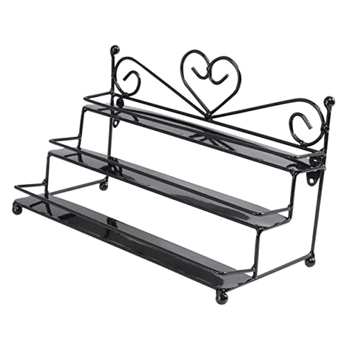 CALLARON Organizador De Esmaltes De Uñas y Pintalabios 1 Unidad Tamaño Compacto De Hierro Negro Para Almacenamiento Paredes Para Maquillaje y Salones De Uñas