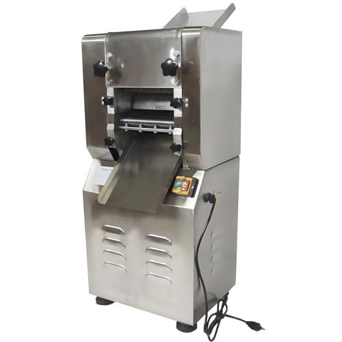 Banfluxion Electric Noodles Maker Commercial Dough Roller Machine 2.2KW Noodles Cutter with 1.5mm and 3mm Blades, 110V, 9.4inch Roller