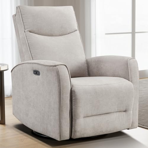 Sillón reclinable eléctrico textil gris claro miniatura 2